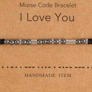 "I LOVE YOU" Morse Code Bracelets w/Adjustable String Inspirational